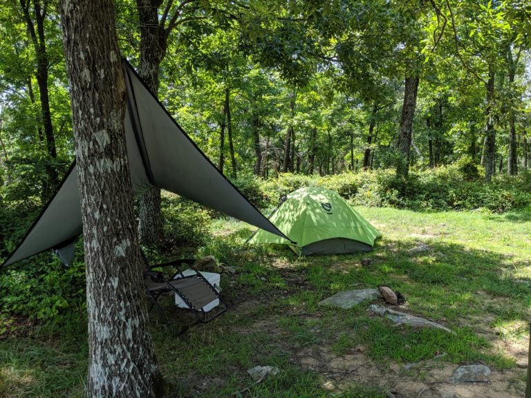 My solo campsite on Cheaha Mountain